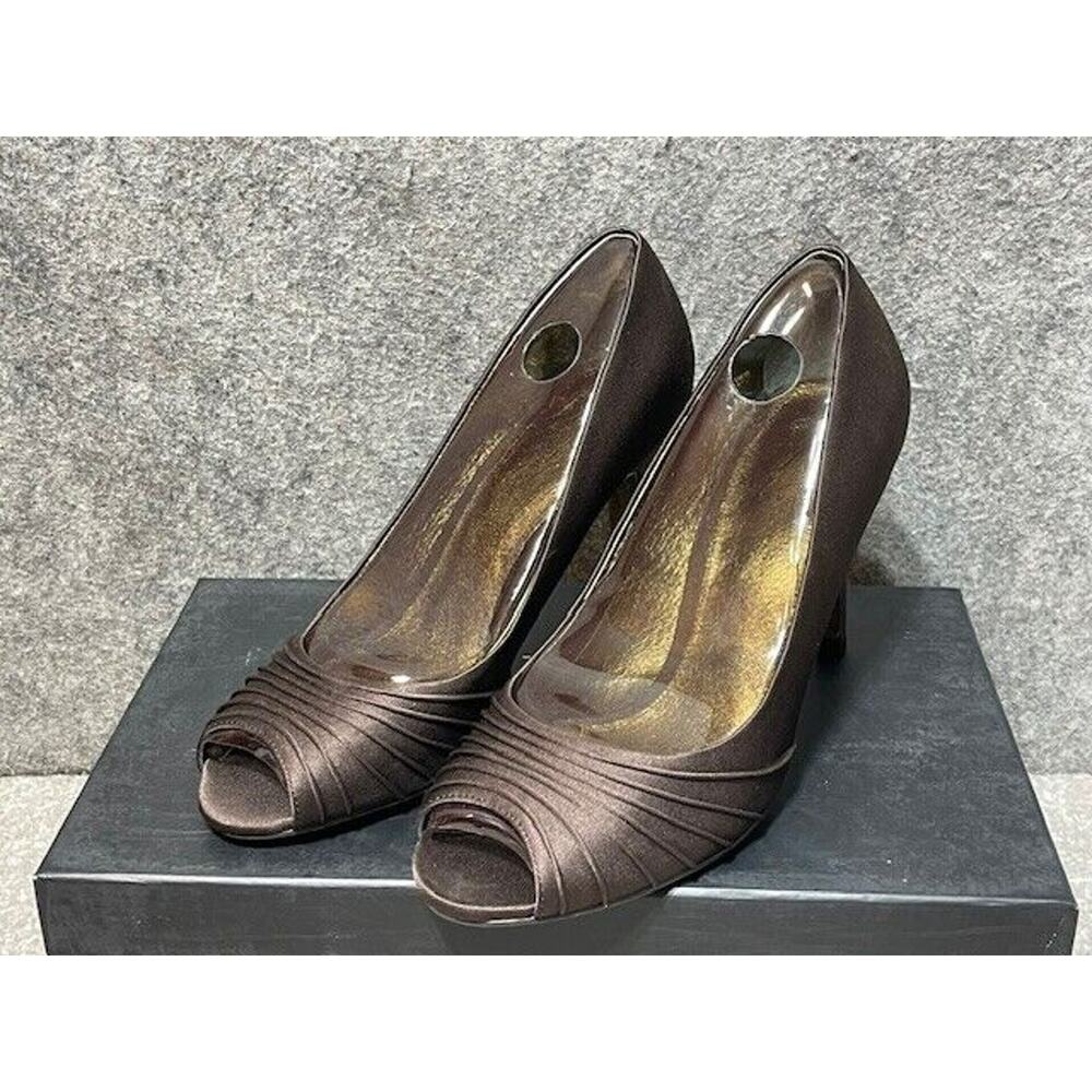 Adrianna Papell Heels 6M Lux Satin Leather Fairy Elegant Formal Party Wedding